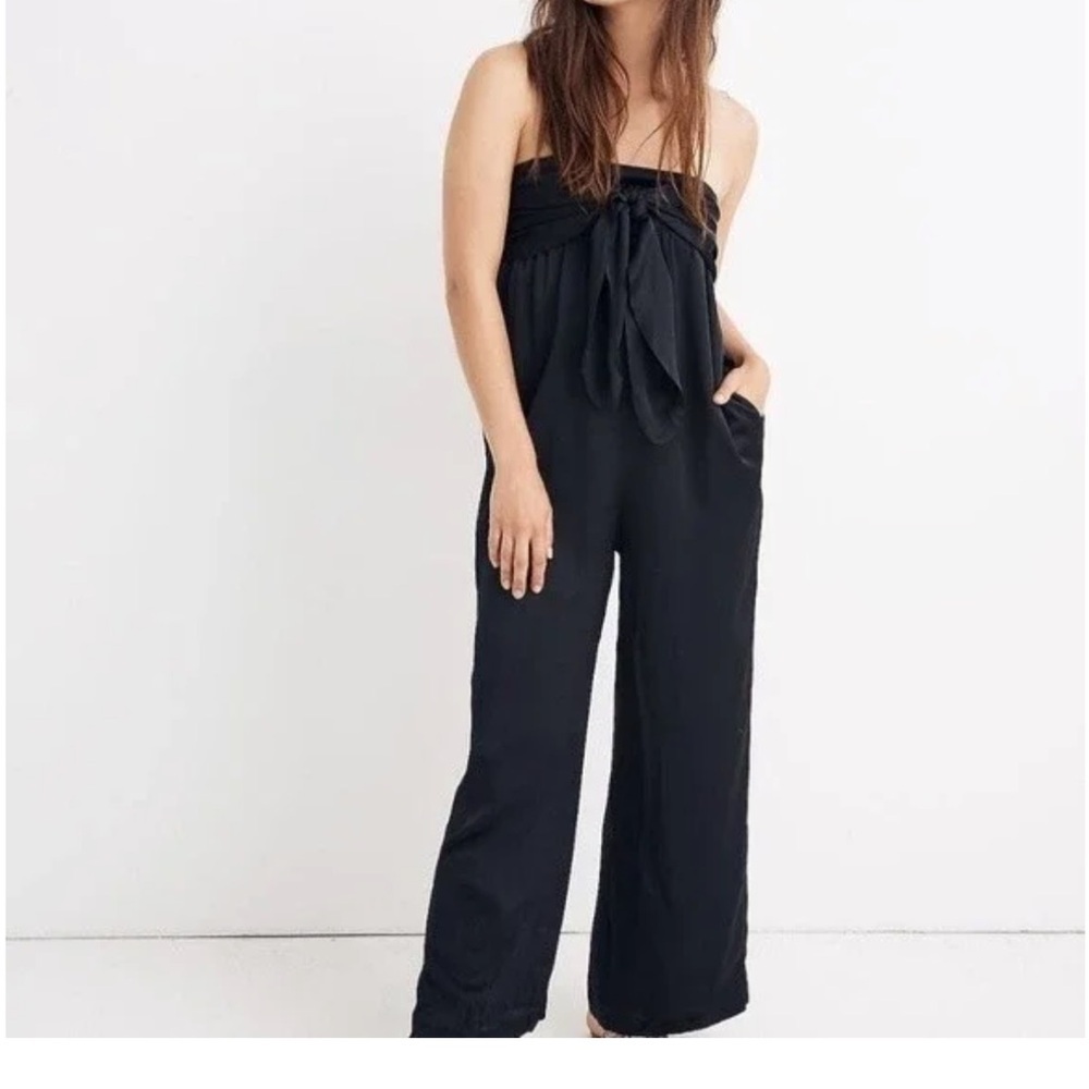 Strapless Black Wide-Leg Jumpsuit